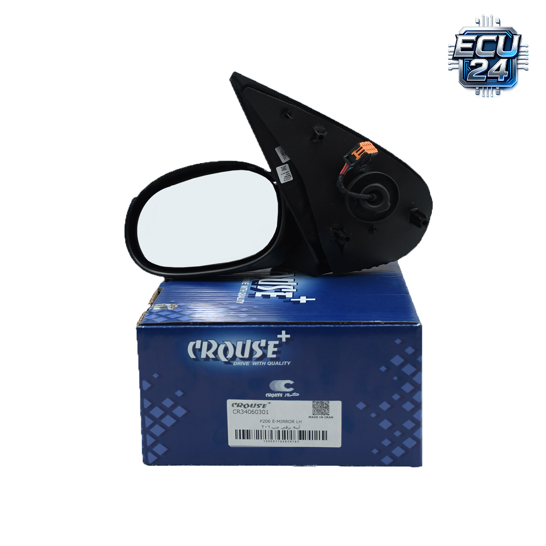 آینه بغل چپ برقی پژو 206 برند کروز | آینه جانبی راننده 206 اصلی 96480953XT